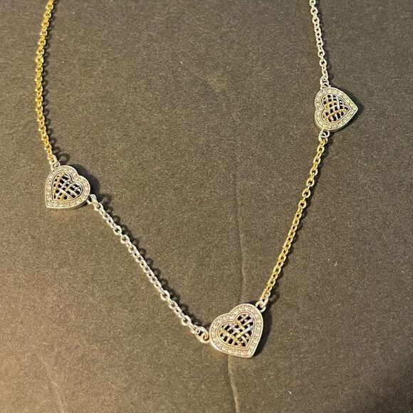 Brighton Neptune’s Rings Woven Heart Station Necklace NWT - Picture 7 of 7